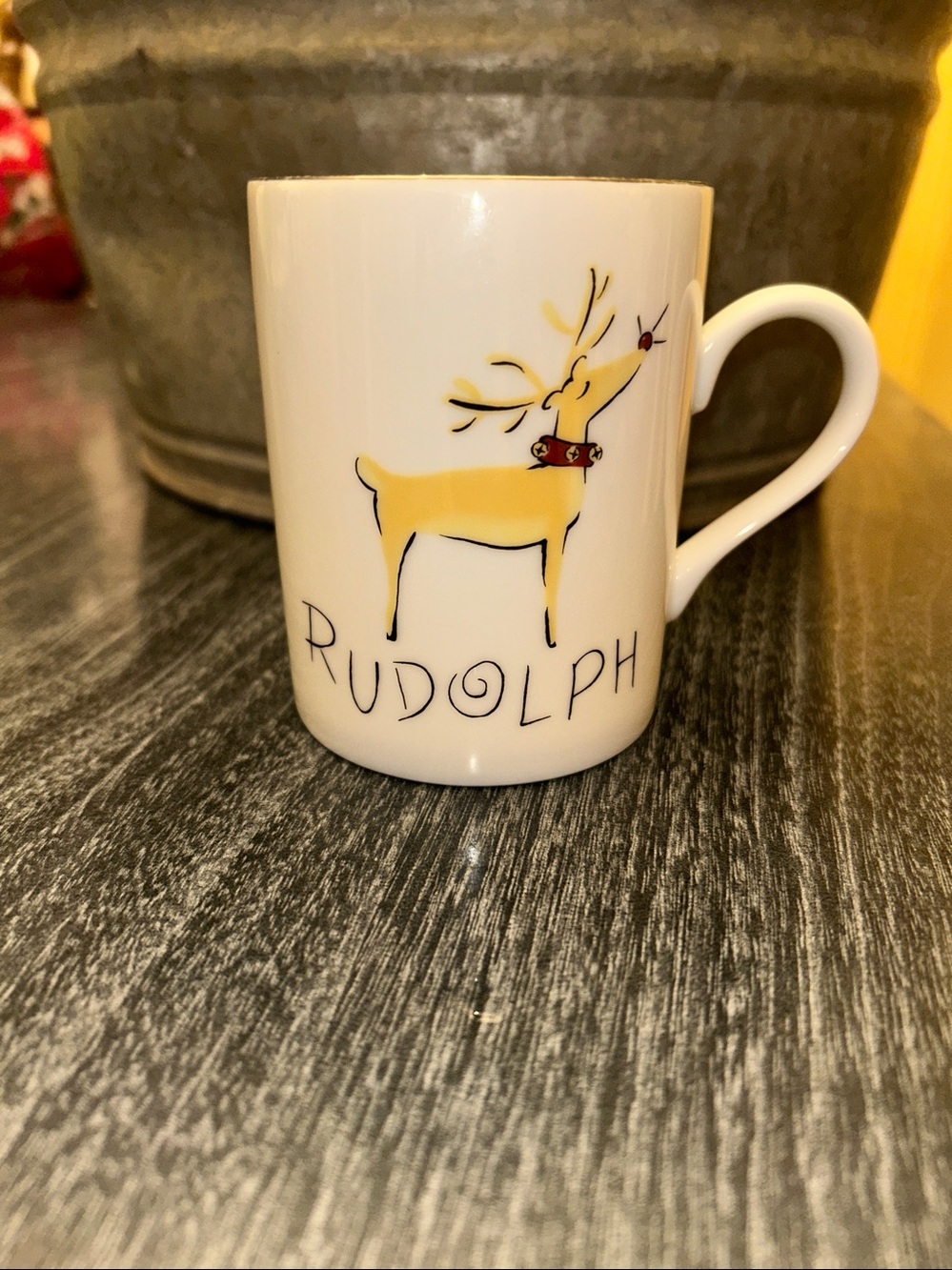 Pottery Barn Rudolph mug cup coffee tea vintage